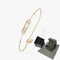 Three Moving Stone Moissanite Bracelet for Women