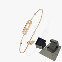 Three Moving Stone Moissanite Bracelet for Women