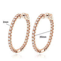 Moissanite Hoop Earrings 2mm D VVS1 for Women in S925 Silver 18K White Gold Plated