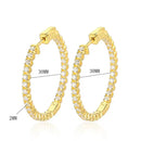 Moissanite Hoop Earrings 2mm D VVS1 for Women in S925 Silver 18K White Gold Plated