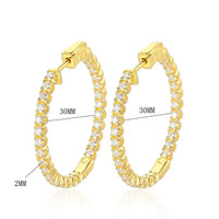 Moissanite Hoop Earrings 2mm D VVS1 for Women in S925 Silver 18K White Gold Plated