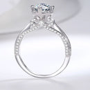S925 Silver Knot Ring with 1ct Moissanite and