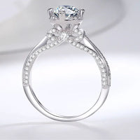 S925 Silver Knot Ring with 1ct Moissanite and
