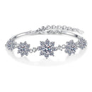 2.6CT Moissanite Flower Bracelet in 925 Silver