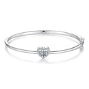 0.5CT Moissanite Hollow Heart Bracelet in 925 Silver