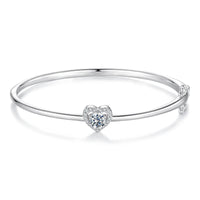 0.5CT Moissanite Hollow Heart Bracelet in 925 Silver