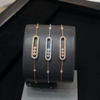 Three Moving Stone Moissanite Bracelet for Women