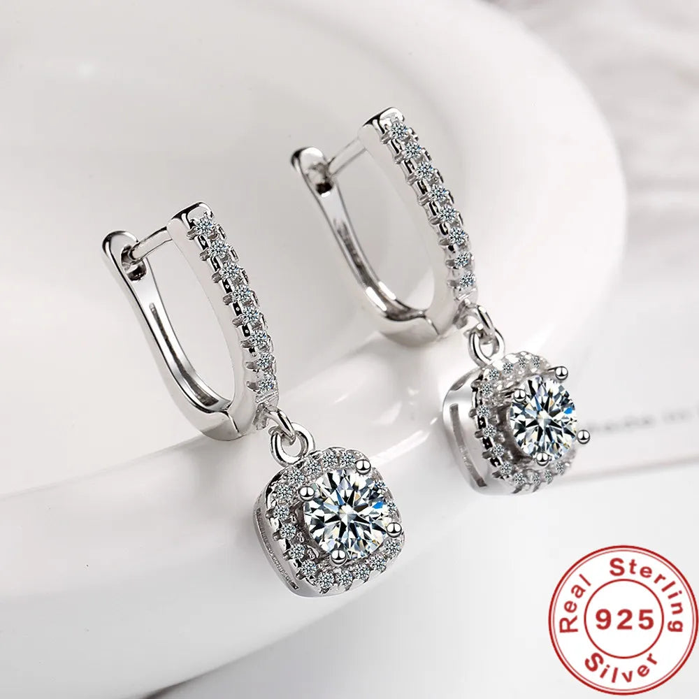 2CT Lab Diamond Moissanite Huggie Earrings