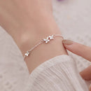 Butterfly Flower Bracelet for Women S925 Silver Adjustable