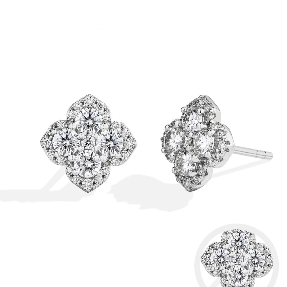 Moissanite Diamond Earrings for Women in S925 Silver 18K Gold Plated