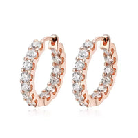 Moissanite Hoop Earrings 2mm D VVS1 for Women in S925 Silver 18K White Gold Plated