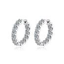 Moissanite Hoop Earrings 2mm D VVS1 for Women in S925 Silver 18K White Gold Plated