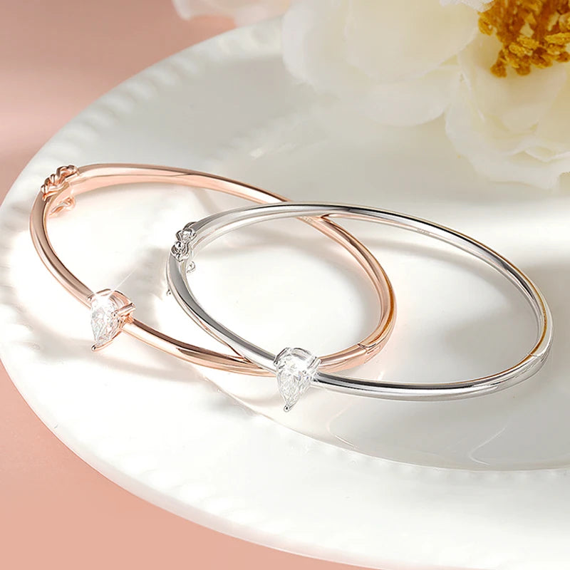 1CT Pear Moissanite Women's Bracelet, 925 Sterling Silver