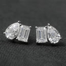 Moissanite Emerald Earrings & Pear-shaped x4 in S925 Silver – GRA Certified