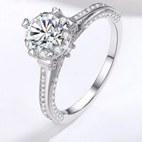 S925 Silver Knot Ring with 1ct Moissanite and