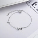 Butterfly Flower Bracelet for Women S925 Silver Adjustable