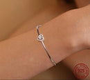 0.5CT Moissanite Hollow Heart Bracelet in 925 Silver