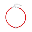 925 Silver Moissanite Diamond Red Rope Bracelet for Women
