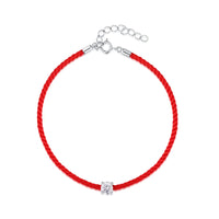 925 Silver Moissanite Diamond Red Rope Bracelet for Women