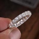 Transparent Moissanite Ring in 925 Silver