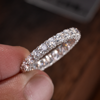 Transparent Moissanite Ring in 925 Silver