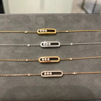 Three Moving Stone Moissanite Bracelet for Women