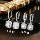 D Color Moissanite Earrings in 925 Silver White Gold Plated