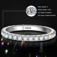 Moissanite Eternity Wedding Ring 2mm for Women