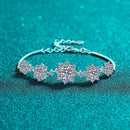 2.6CT Moissanite Flower Bracelet in 925 Silver