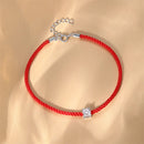 925 Silver Moissanite Diamond Red Rope Bracelet for Women