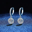 1ct Round Moissanite Earrings for Women in 925 Silver