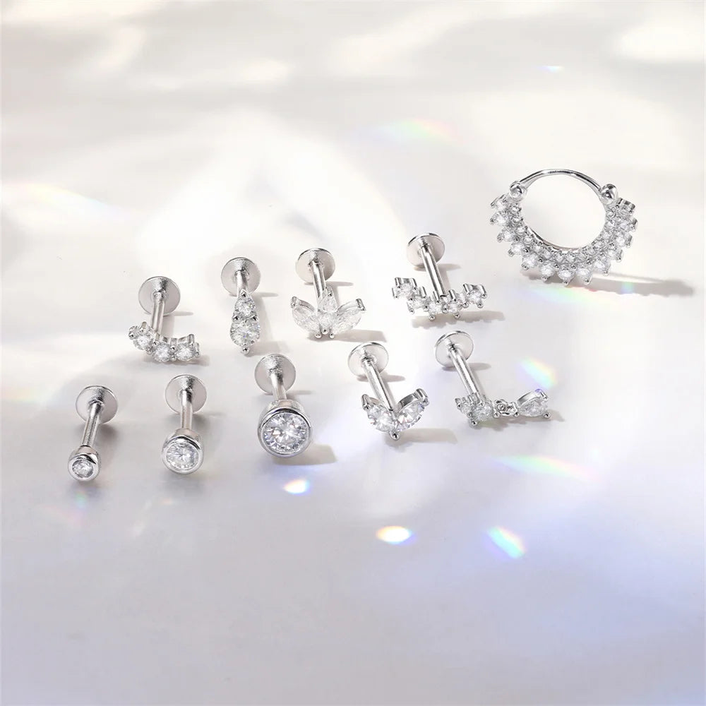 925 Silver Moissanite Flat Back Earrings for Women