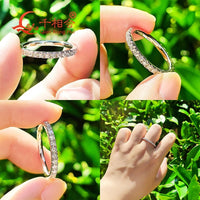925 Silver Moissanite Eternity Ring 2mm 3mm with Round White Diamond
