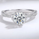S925 Silver Knot Ring with 1ct Moissanite and