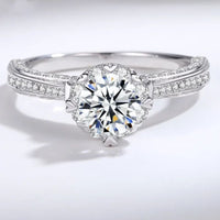 S925 Silver Knot Ring with 1ct Moissanite and