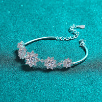 2.6CT Moissanite Flower Bracelet in 925 Silver