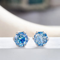 Russian Cut Moissanite Earrings 1/2/4CT Color D VVS in 925 Silver