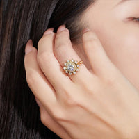 Luxury Moissanite Sunflower Ring for Women