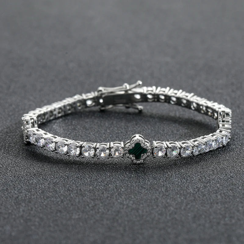 European Style Four Leaf Clover Tennis Bracelet