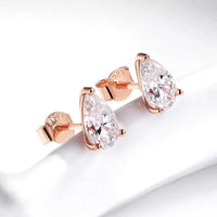 Pear Moissanite Earrings 0.5CT 1CT in 925 Silver 18K Gold