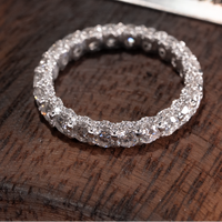 Transparent Moissanite Ring in 925 Silver