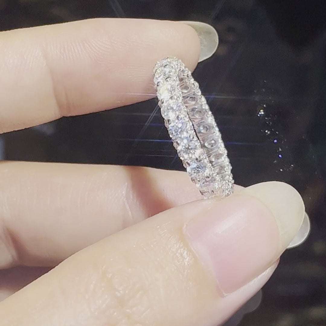 Transparent Moissanite Ring in 925 Silver