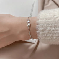 Butterfly Flower Bracelet for Women S925 Silver Adjustable