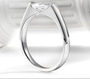 Elegant 925 Silver Ring with 1ct Marquise Moissanite for Women