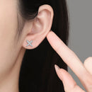 Women's Moissanite Earrings in Platinum Finish