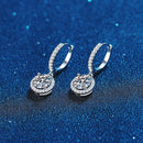 1ct Round Moissanite Earrings for Women in 925 Silver
