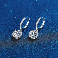 1ct Round Moissanite Earrings for Women in 925 Silver