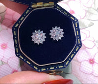 1CT Moissanite Sun Earrings in 925 Silver