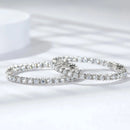 Moissanite Hoop Earrings 2mm D VVS1 for Women in S925 Silver 18K White Gold Plated