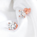 0.2–3CT Rose Gold Moissanite Earrings for Women in 925 Pure Silver